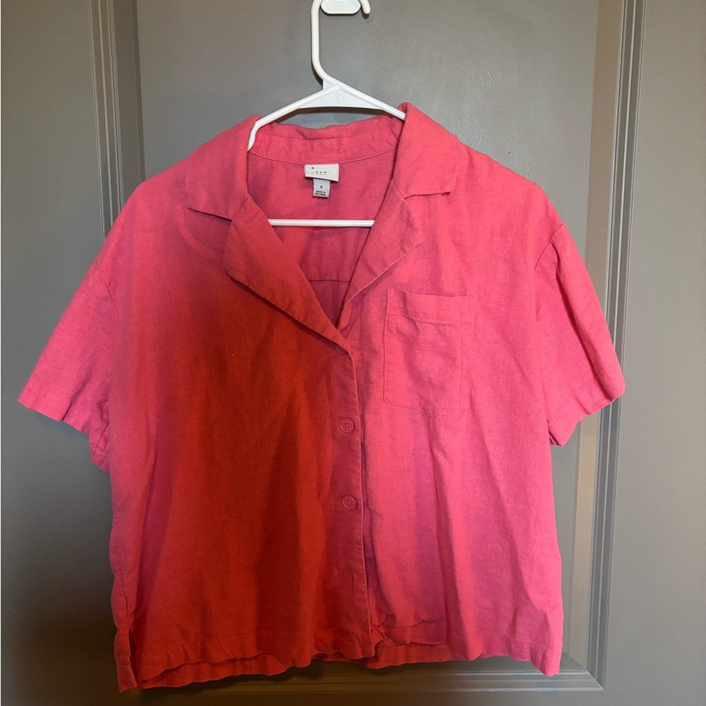 Pink Short Sleeve Women's Top